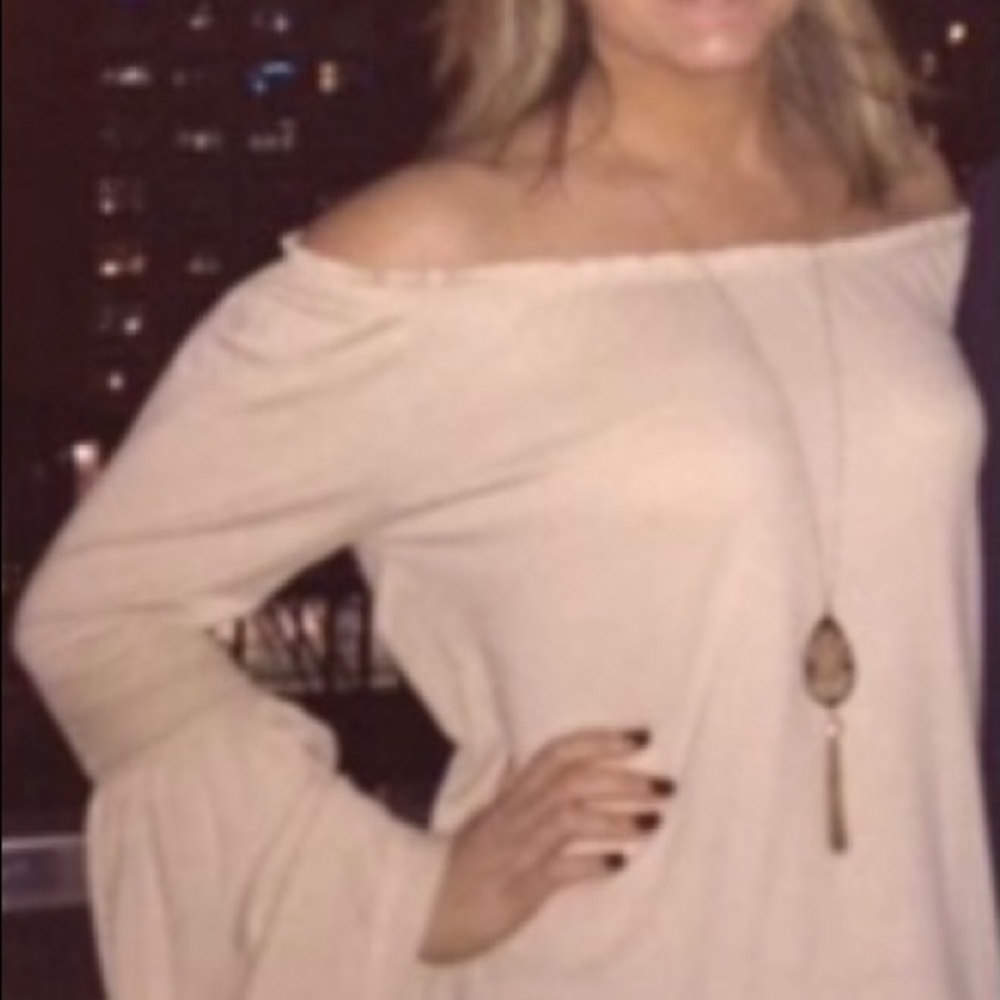 Off-The-Shoulder Long Sleeve Shirt